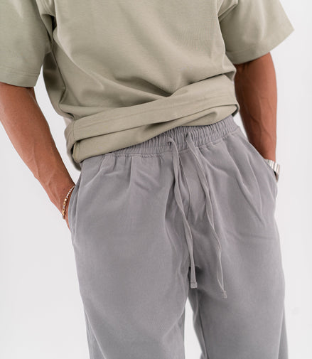 Velour Touch Pants - Light Gray