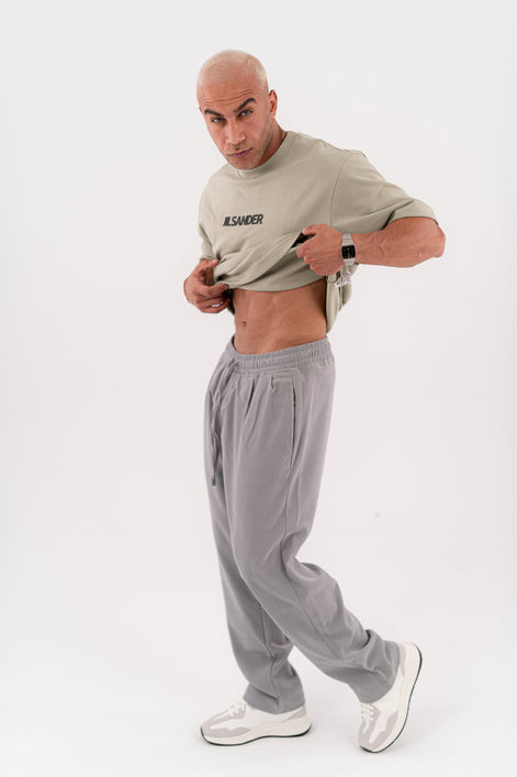 Velour Touch Pants - Light Gray