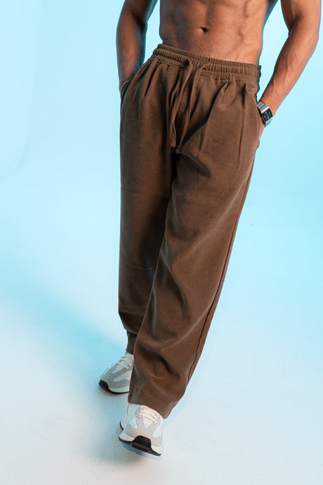 Velour Touch Pants - Brown
