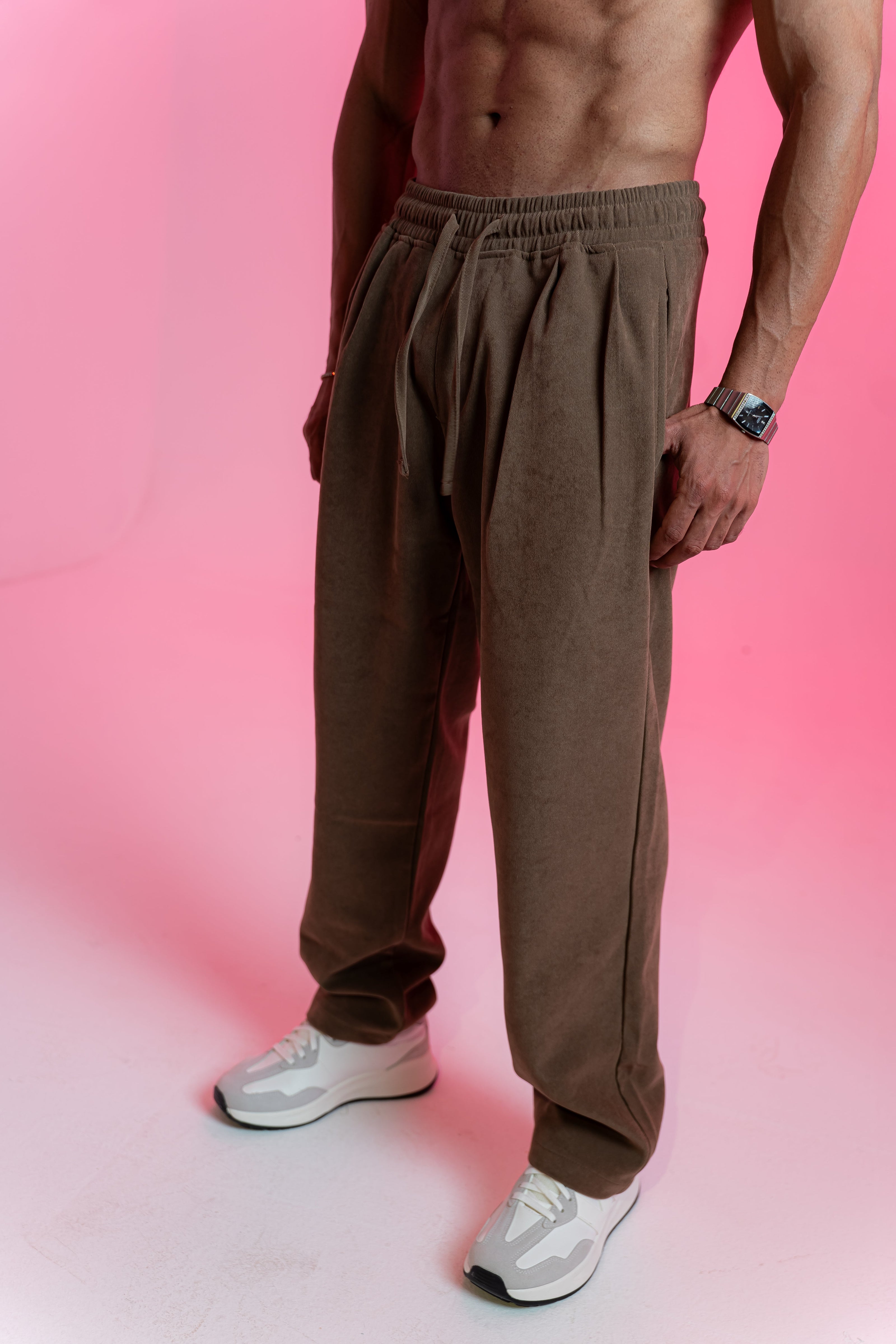 Velour Touch Pants - Brown